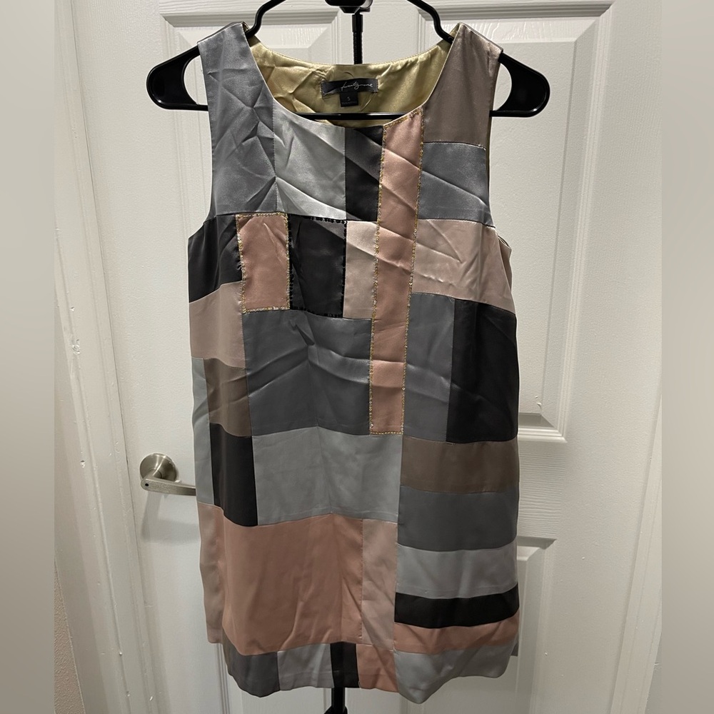 🛑 Patchwork Mini Dress - Black, Gray, Pink, Brown